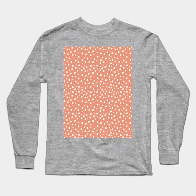 white polka dot print Long Sleeve T-Shirt by DanielK